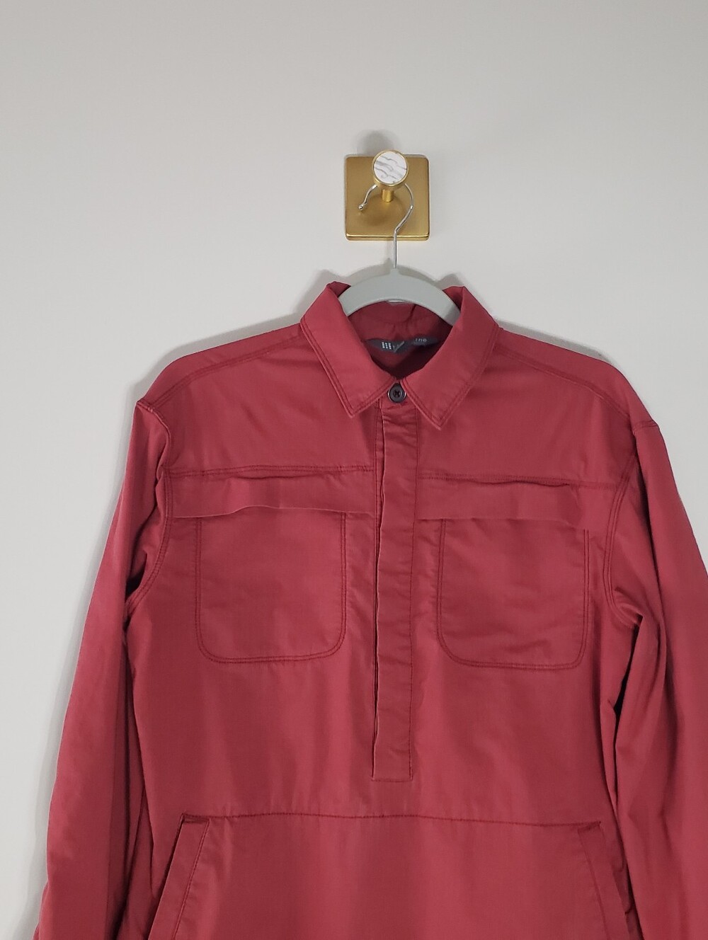 Title Nine Women Medium Long Sleeve Pullover Tunic Dress Medium Burgundy Pockets - Picture 2 of 16